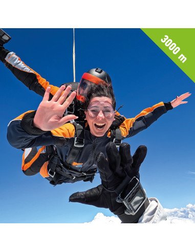 Tandem jump from 3,000 meters + video & photos + extra selfie shots