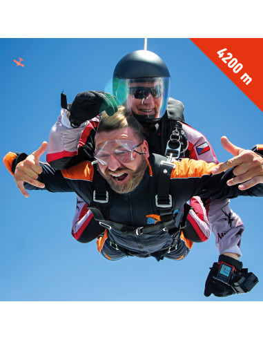 Tandem parachute Jump from 4200m + video & photos + extra selfie shots (ACTION DISCOUNT)